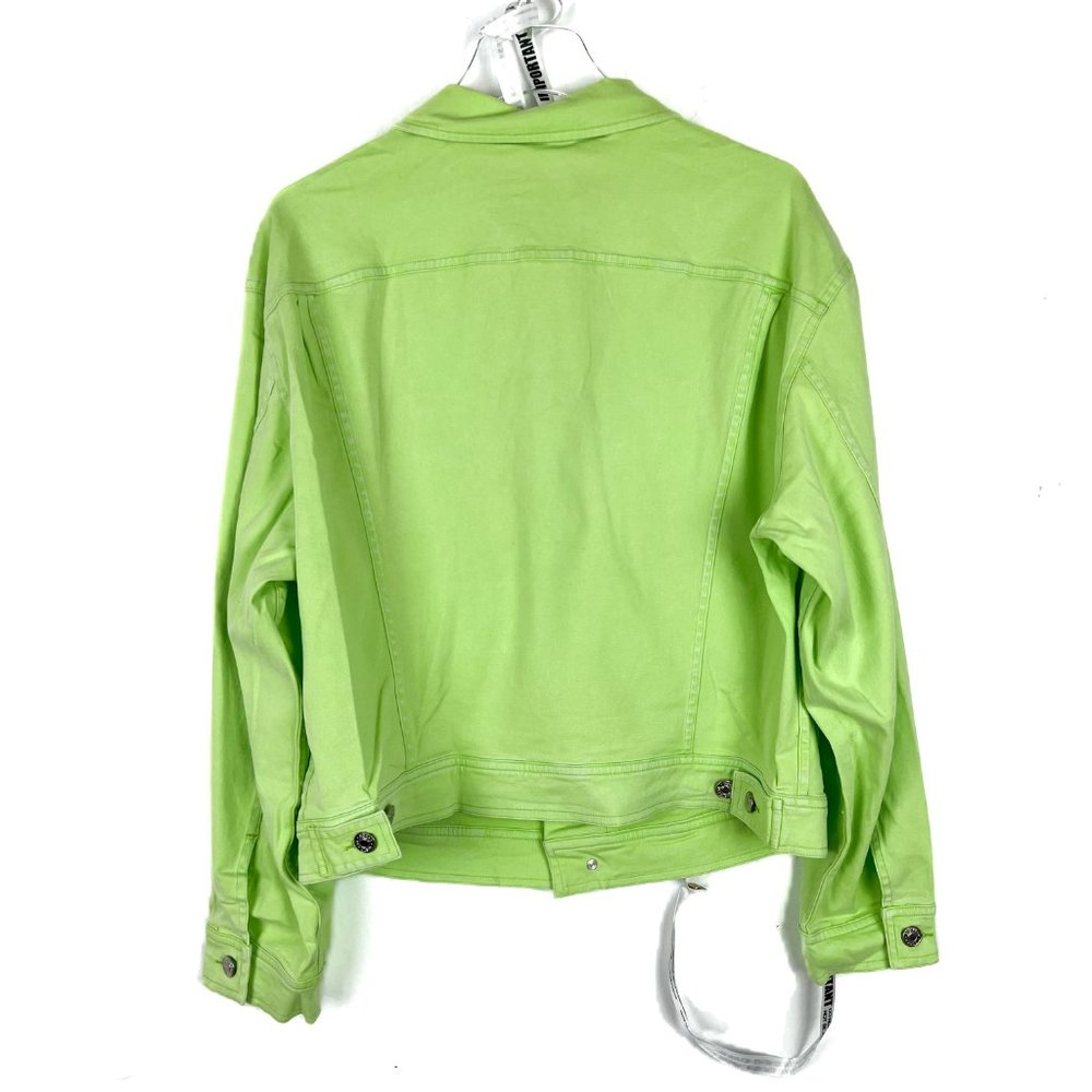 NWT Mistress Rocks Fathom Oversized Denim Jacket Neon Green Size Medium M NEW - Picture 9 of 12
